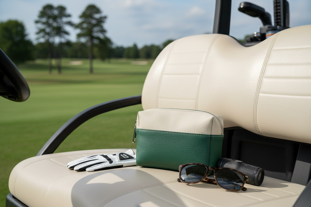 Players Pouch lifestyle shot on golf cart