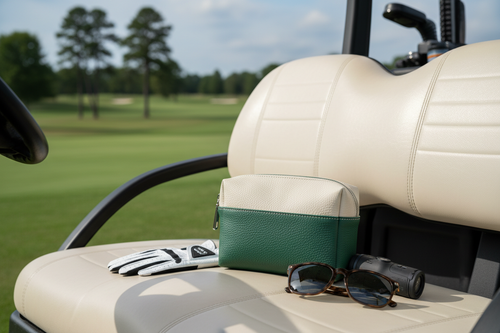 Players Pouch lifestyle shot on golf cart