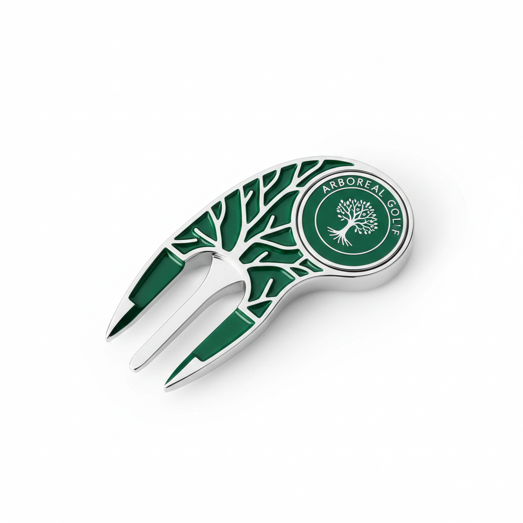 Divot Tool and Ball Marker flat lay studio shot